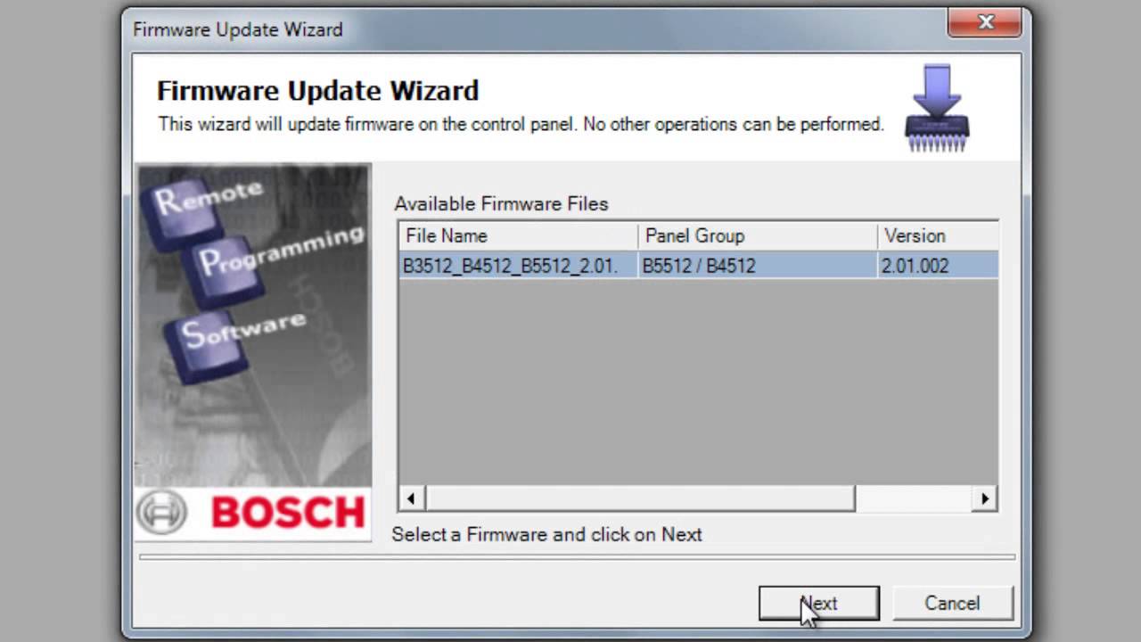 bosch 5512 firmware update